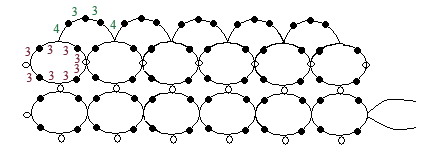 Схема колье Магия в технике АНКАРС (фриволите с бисером)