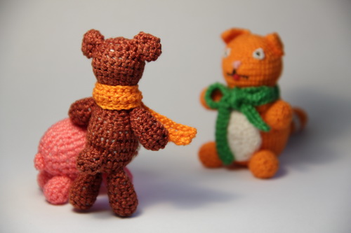 Японская маленькая вязаная крючком кукла амигуруми - Медведь